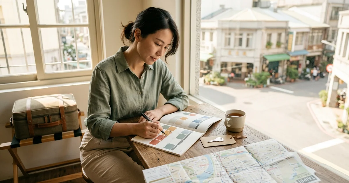 旅客在行事曆上規劃兩個連續住宿日，說明國旅補助平日與連假判斷。